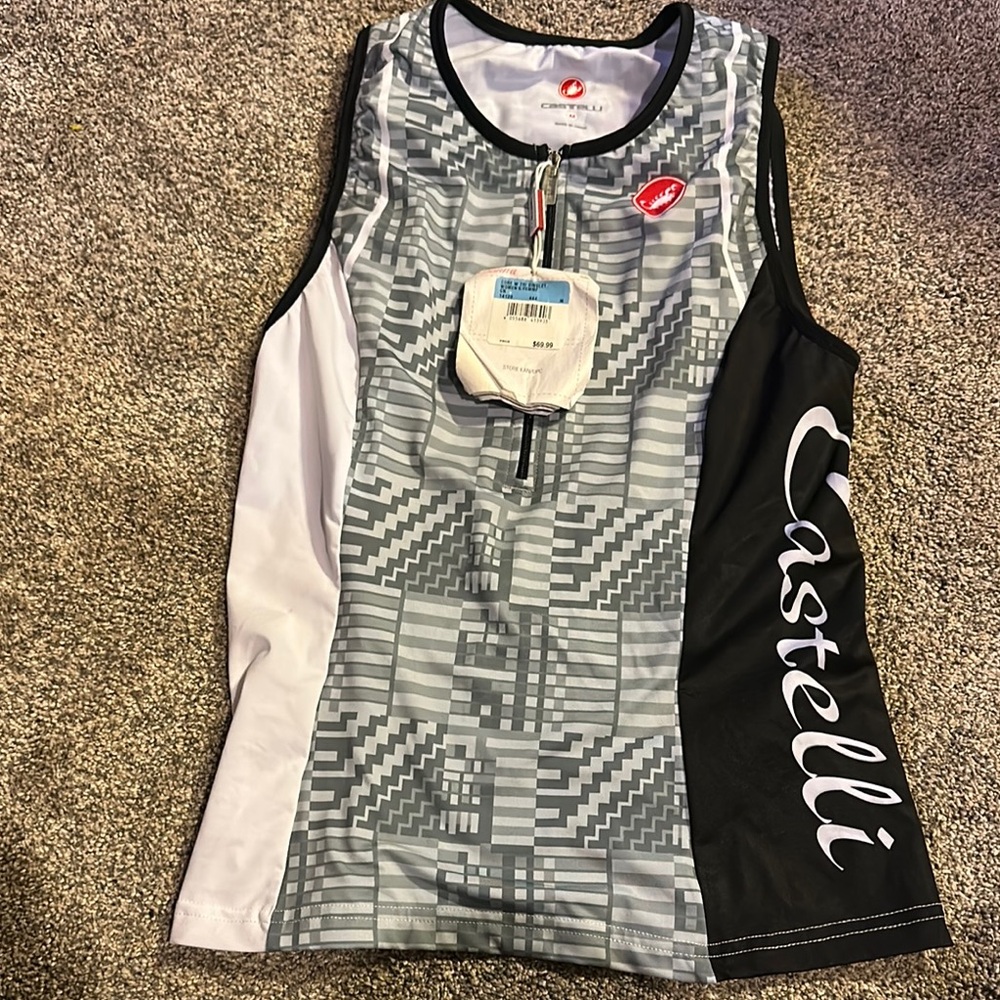 Castelli Gray and Black Sleeveless Cycling Top